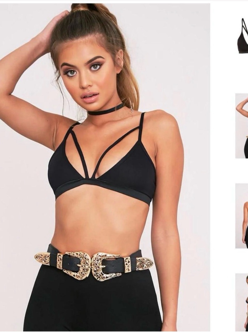 Pretty Little Thing Rhonda Black Triangle Bralette